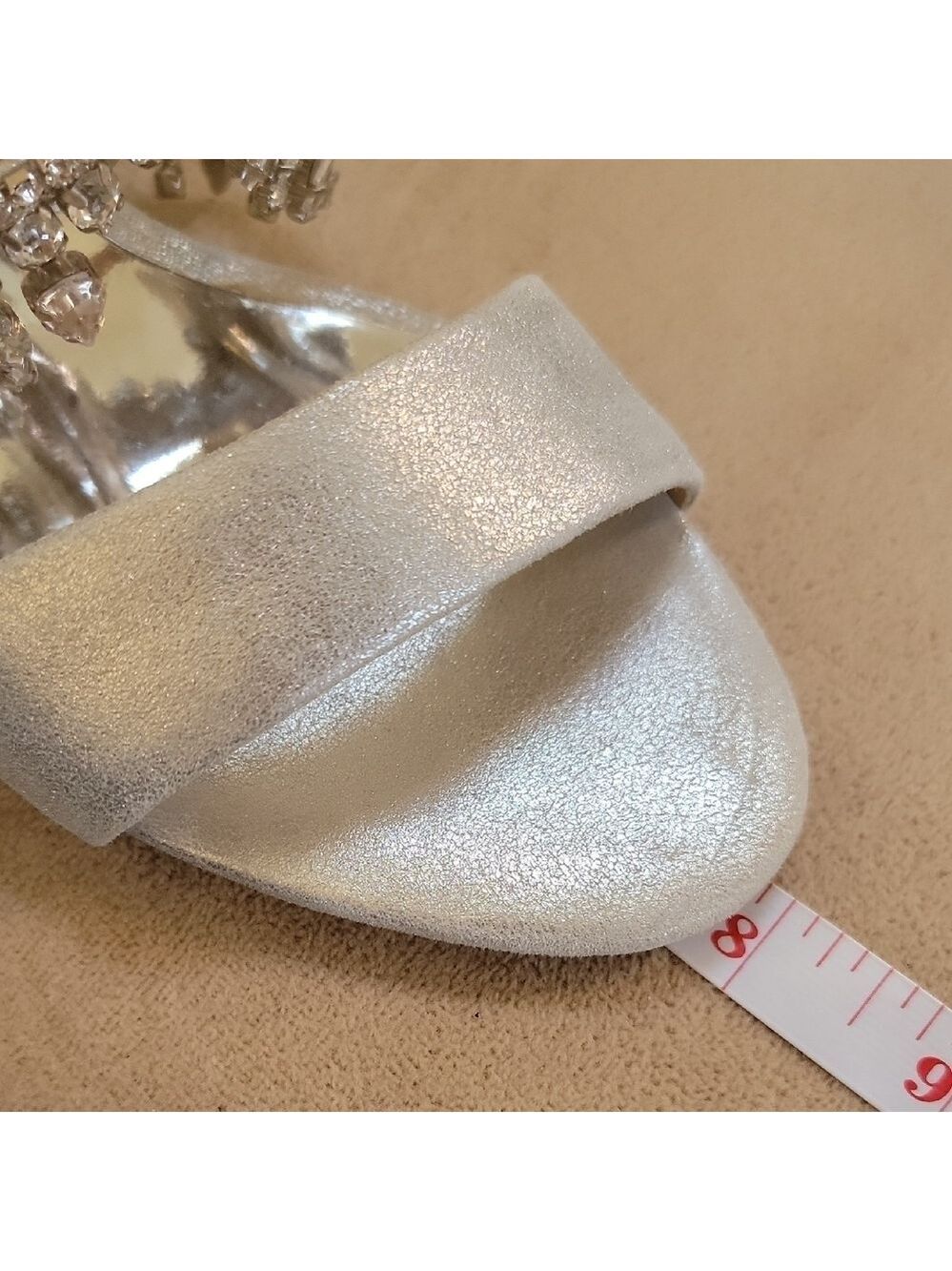 Badgley Mischka Women's Silver Heels Size 6.5 EUC - Picture 10 of 11